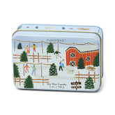 Candle, Tin w Tree Farm Scene - Tabac & Pine